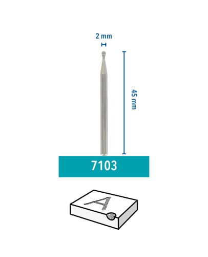Dremel 7103 - Punta diamante 2 mm, juego accesorios 2 muelas para herramienta rotativa para grabar, tallar y retocar madera, porcelana, cerámica, vidrio, cuero, plástico