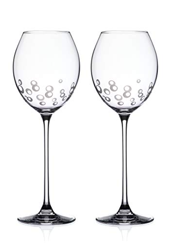 Elegance - Juego de 2 copas de vino blanco o rosa con burbujas grabadas