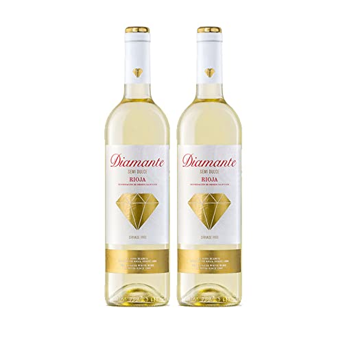 Vino Blanco Diamante Semidulce de 75 cl - D.O. La Rioja - Bodegas Franco Española (Pack de 2 botellas)