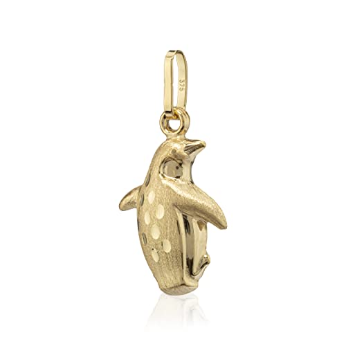 NKlaus Pingüinos pequeños 16,4mm 375 Colgante de Oro Amarillo Parcialmente Diamantado / Brillante 4187