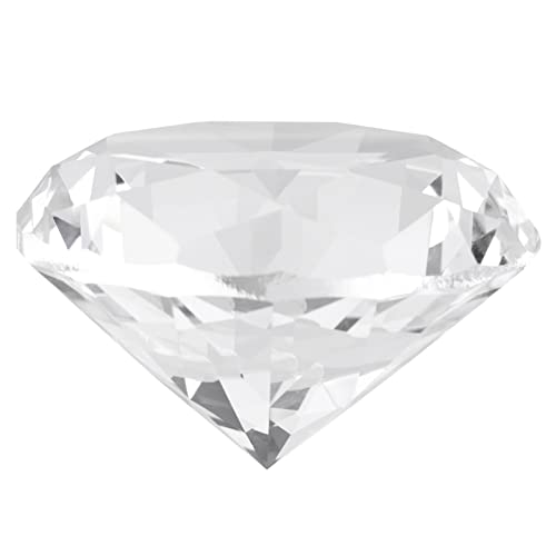 Piedra de Diamante Sintético de 60 mm, Diamante de Cristal Tallado a Máquina Redondo, Joyería de Cristal Artificial de Cristal Transparente con Diamantes de Imitación Grandes