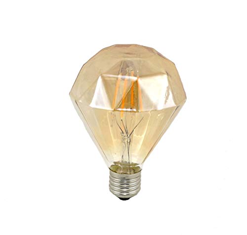 LED 4W E27 Bombillas Filamento, Iluminación Vintage LED 4W Edison Caliente 3000K Diamante