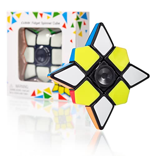 CUBIDI Estrella, acertijo, Cubo de magico y Ruleta en uno para Niños - Fidget Spinner 3x3x1