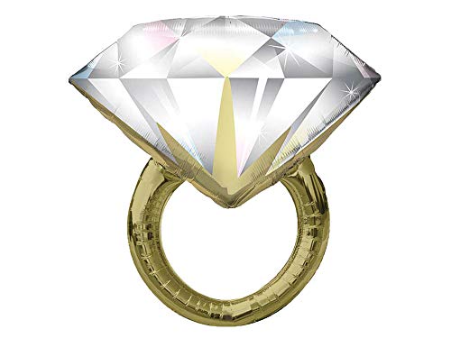 Globo de fiesta de compromiso con diamante brillante «Big Rock» Jumbo de 37 pulgadas, 1