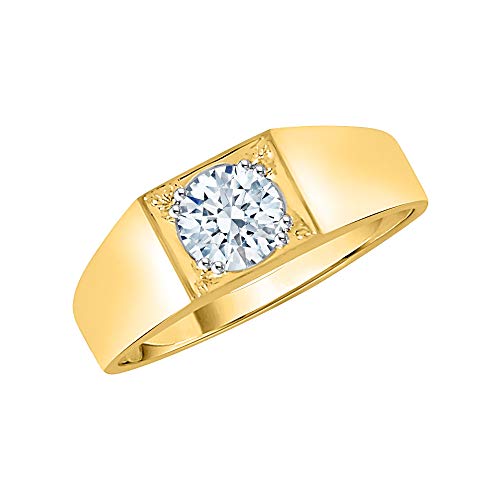 KATARINA Anillo solitario de diamante para hombre en oro de 10 quilates (1 quilate, J-K, SI2-I1)