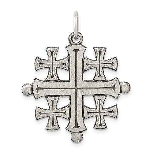 diamond2deal 925 plata de ley Antiqued Jerusalén Cruz Colgante