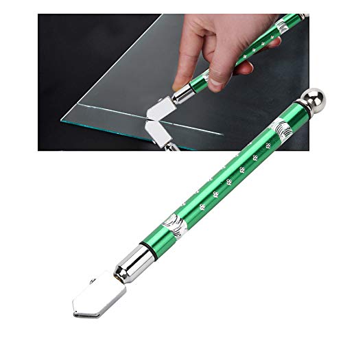 Cortador de cristal portátil, cortador de cristal de espejo, corte de diamante y cristal mineral para diferentes cortes. Especificaciones para cortes de cristal de 3 – 15 mm (verde).