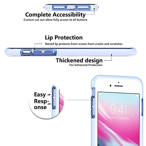 Funda iPhone 8 Plus / 7 Plus, Carcasa Silicona Transparente Protector TPU Airbag Anti-Choque Ultra-Delgado Anti-arañazos Case 3D Modelo de Diamante Funda (iPhone 7 Plus / 8 Plus, Violeta Claro)