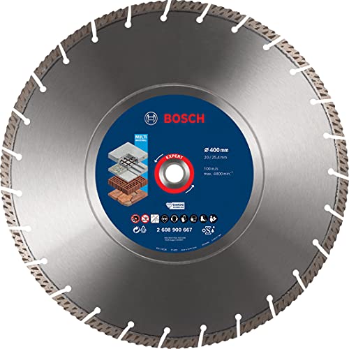 Bosch Professional 1x Disco de corte de diamante Expert MultiMaterial (para Hormigón, Ø 400 mm, accesorios Sierra circular de mesa, Sierra a gasolina)