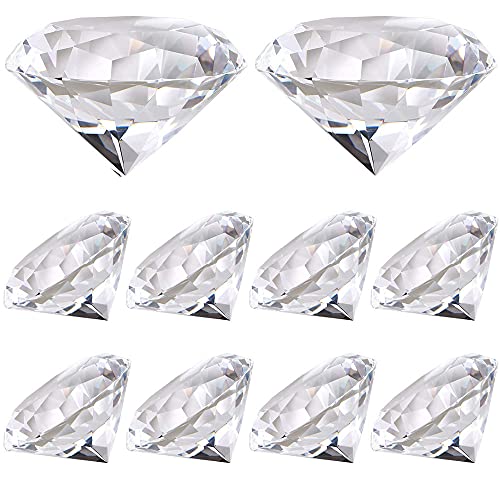 GZGXKJ 10 Piezas Diamante sintético Joyería de cristal artificial de cristal transparente con diamantes de imitación grandes para Accesorio de Joyería Decoración de Boda y Fiesta