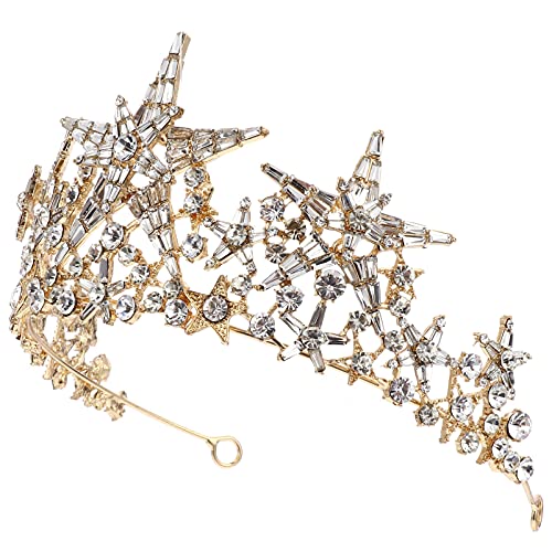 Lurrose De Diamantes De Imitación Para Mujer Coronas De Reina De Cristal Diadema De De Estrella Tiara De Boda Para Mujer Fiesta Nupcial Cumpleaños