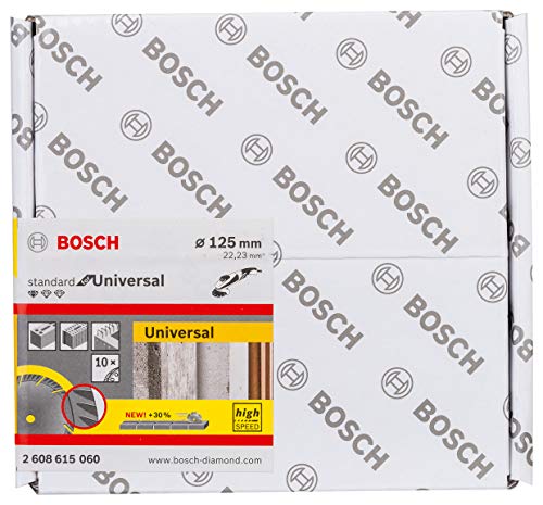 Bosch Professional 10 discos de corte de diamante estándar para universal (hormigón y mampostería, 125 x 22,23 mm, accesorios para amoladora angular)