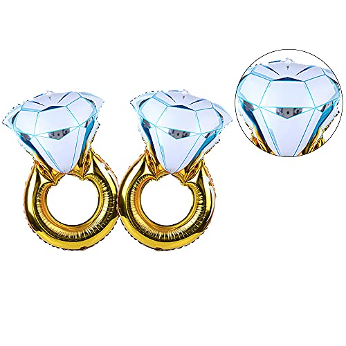 ANCLLO Globo grande de oro diamante anillo de aluminio globo inflable decoración de boda helio aire día de San Valentín globo suministros de fiesta (anillo grande)