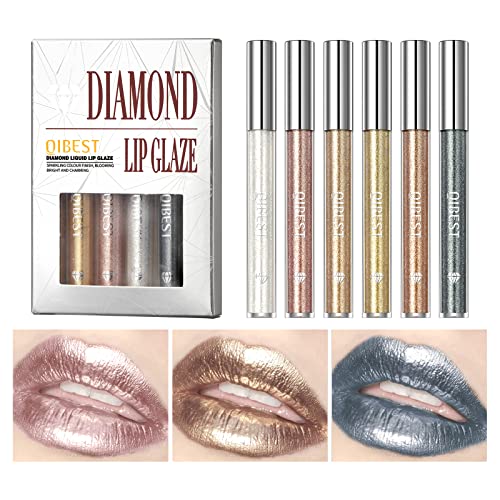 Diamantes Pearl Light Lip Gloss Color Lip Shadow Liquid Eye Shadow Traje de doble uso Traje de 6 colores