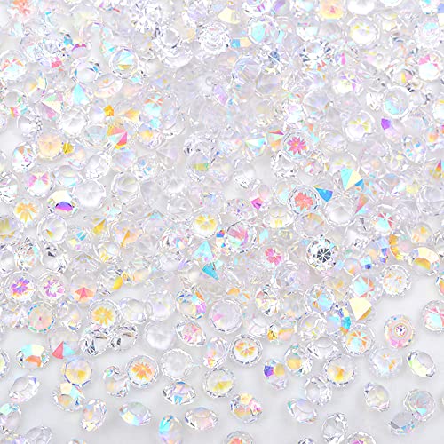 Jrzyhi Diamantes decorativos 4000 unidades de piedras decorativas para esparcir decoración de mesa transparente de cristal acrílico piezas de dispersión para bodas jarrones rellenos fiestas (3/6/10mm)
