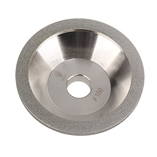 BQLZR 100 mm en forma de cuenco muela de rectificar tipo diamante grano 150 para rallar cortador botella con boquilla y tapa rígida con punta de carburo acero
