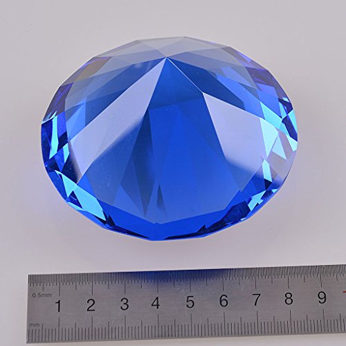 LONGWIN 80 mm (3.1 pulgadas) Diamante Cristal Pisapeles Ornamento Hogar Decoración Color Sólido Azul