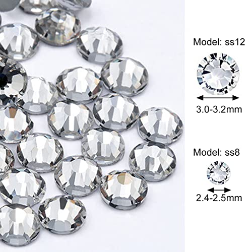Teegxddy 2880 PCS diamantes para la cara diamantes piedras decorativas cristal diamantes de cristal gemas de cristal cristales diamantes transparentes (2.5mm、3mm)