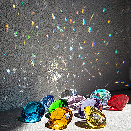 40 mm diamante diamante joyas pisapapeles decoración de mesa para fiestas, regalo de cristal, paquete de 10 (multicolor)