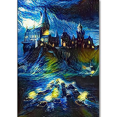 Van Gogh noche estrellada DIY 5D diamante bordado Harry Castle Kit de punto de cruz pintura abstracta resina diamante pintura mosaico De
