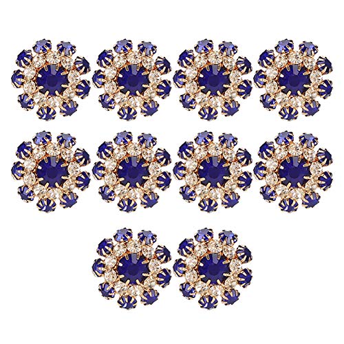 Jenngaoo 10 Piezas Botones de Diamantes de Imitación, Broche de Hebilla de Metal de Resina con Forma de Hongo, Accesorios para Coser Y Decorar Ropa - Azul Real